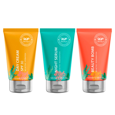 50ml PRC plastic Cosmetic Tube Package for Body Lotion with flip caps for facial cleanser and hand cream tube