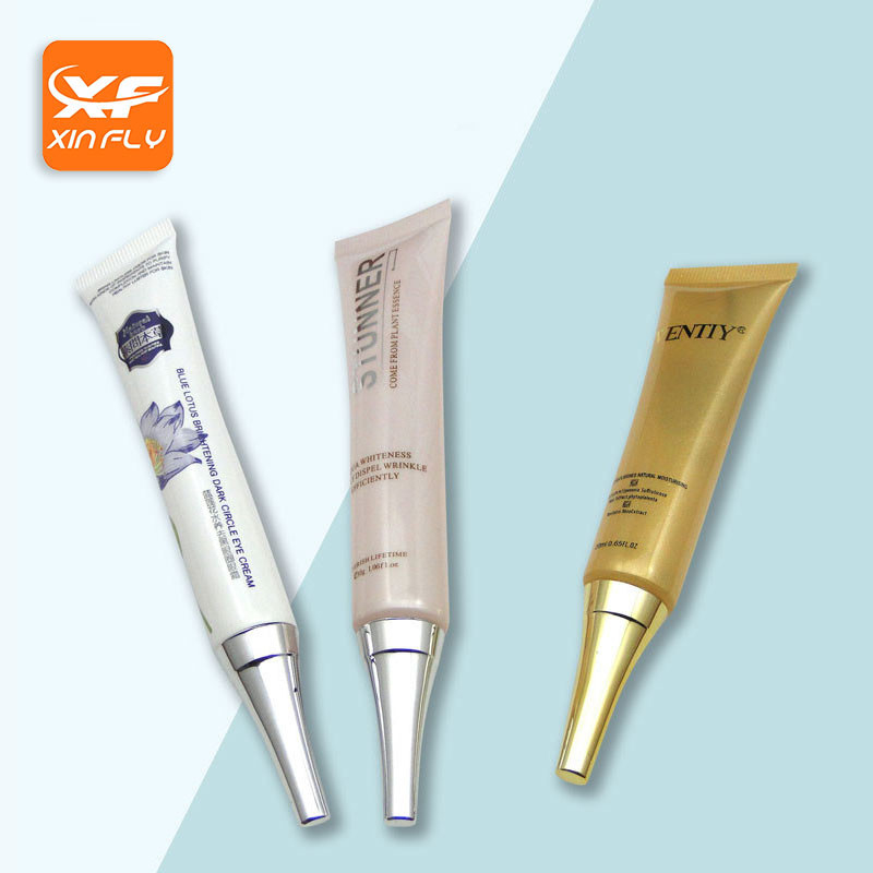 15ml 20ml 30ml custom squeeze soft sample Plastic Long Nozzle Eye Serum cream cosmetic Tube with plating lid